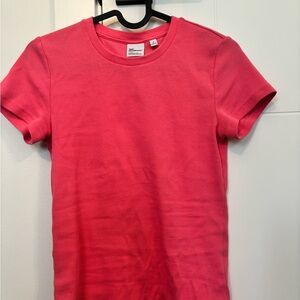 TNA homestretch rib crew t-shirt in dream house pink